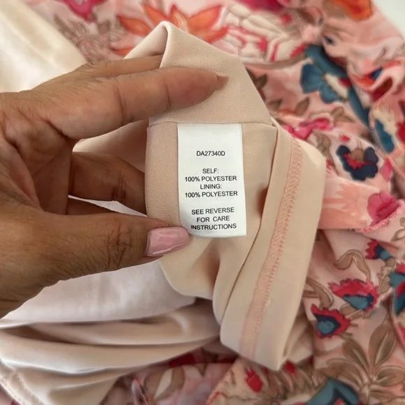 Aakaa Floral Sleeveless Mini Dress with Pink and Blue Hues - Size Medium - Picture 7 of 7